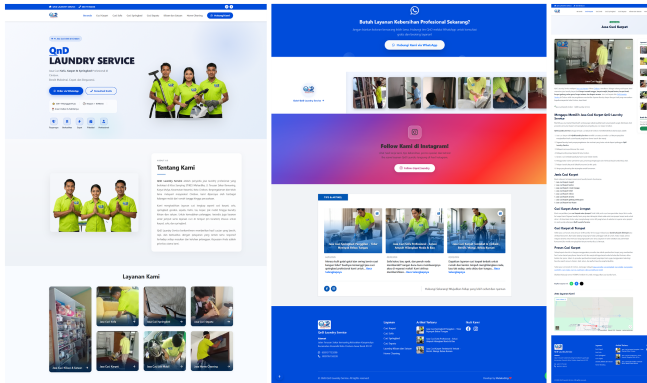 Website QnD Laundry Service Cirebon